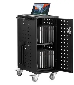 VEVOR Charging Cart, 16 Device Mobile Charging Station, Up to 15.6 in Screen Size, Office and Classroom Mobile Charging Cart, for Chromebook, Tablet and Laptop