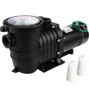 Swimming Pool Pump 1HP, Dual Voltage 110V 220V, 5544GPH, Powerful Pump for Above Ground Pool Water Circulation, with Strainer Basket, 2pcs 1-1/2'' NPT Connectors Tested to UL Standards