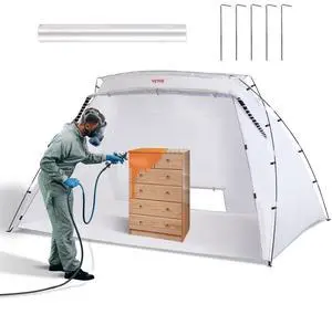 VEVOR Portable Paint Booth, Larger Spray Paint Tent with Built-in Floor & Mesh Screen, Painting Tent Station for Furniture DIY Hobby Tool, 10x7x6ft Spray Paint Shelter