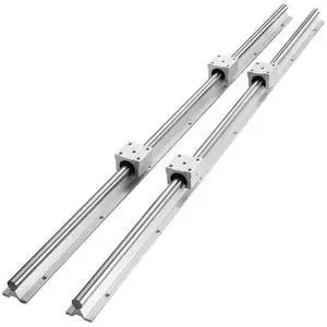 VEVOR Linear Guide Rail Set, SBR20 1000mm, 2 PCS 39.4 in/1000 mm SBR20 Guide Rails and 4 PCS SBR20UU Slide Blocks, Linear Rails and Bearings Kit for Automated Machines DIY Project CNC Router Machines