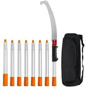 VEVOR Manual Pole Saw,4.6-9.8 ft Extendable Tree Pruner, Sharp Steel Blade for High Branches Trimming, Manual Branch Trimmer with Lightweight Aluminum Alloy Handle, for Pruning Palms and Shrubs