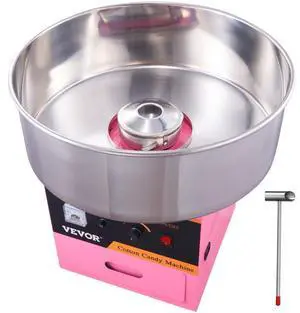 VEVOR Electric Cotton Candy Machine, 1000W Candy Floss Maker, Commercial Cotton Candy Machine with Stainless Steel Bowl, Sugar Scoop, and Drawer, Perfect for Home Kids Birthday, Family Party Pink
