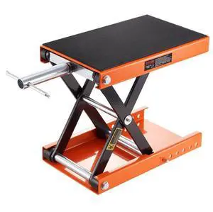 VEVOR Motorcycle Lift, 1100 LBS Motorcycle Scissor Lift Jack with Wide Deck & Safety Pin, 3.7"-13.8" Center Hoist Crank Stand, Steel Scissor Jack for Street Bikes, Cruiser Bikes, Touring Motorcycles