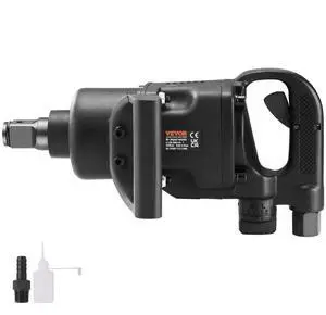 VEVOR 1 Inch Air Impact Wrench, Up to 2730 ft-lbs Reverse Torque Output 1" Pneumatic Impact Gun Lightweight w/ 2 Handles for Heavy Duty Repairs and Maintenance