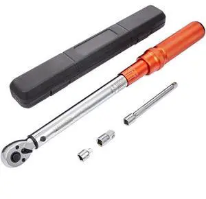 VEVOR Torque Wrench, 3/8-inch Drive Click Torque Wrench 10-80ft.lb/14-110n.m, Dual-Direction Adjustable Torque Wrench Set, Mechanical Dual Range Scales Torque Wrench Kit with Adapters Extension Rod