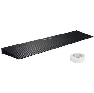 VEVOR 1.2" Rise Cuttable Threshold Ramp for Sweeping Robot, 35.4" Wide Natural Rubber Wheelchair Ramp, Non-Slip Solid Rubber Ramp with Double-Sided Tape for Doorways,Driveways,Bathroom,Smooth Tile