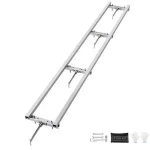 VEVOR Rail Mill Guide System, 9 ft Milling Guide, 4 Crossbar Kits Chainsaw Mill Rail Guide, Aluminum Adjustable Saw Mill Rail System Work with Chainsaw Mills for Builders and Woodworkers