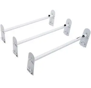 VEVOR Van Roof Ladder Rack, 3 Bars Alloy Steel Roof Racks, 750 LBS Capacity Rain-Gutter Roof Rack, Adjustable Length 40.2" to 74.8", Van Ladder Rack Compatible with Chevrolet Express, GMC Savana, etc