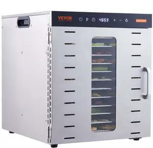 VEVOR Food Dehydrator Machine, 10 Stainless Steel Trays, 1000W Electric Food Dryer with Digital Adjustable Timer & Temperature for Jerky, Herb, Meat, Beef, Fruit, Dog Treats and Vegetables