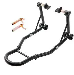 VEVOR Motorcycle Rear Wheel Stand, with U + L Fork Swingarm Spool, 850 lbs Capacity Heavy Duty Rear Wheel Stand Motorcycle Lift Jack Stand, for Suzuki Yamaha Honda Kawasaki, Black