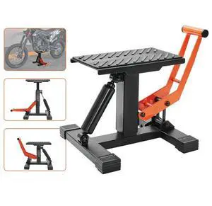 VEVOR Dirt Bike Lift Stand, Motorcycle Jack Lift Stand 440 lbs Capacity and Hydraulic Lift Operation, Adjustable Height Hoist Table, for Dirt Pit Bike Repair, Maintenance, Dirt Bike Accessories