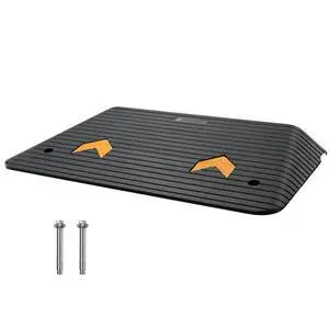 VEVOR Upgraded Rubber Threshold Ramp, 3.5" Rise Door Ramp with 1 Channel, Natural Rubber Car Ramp with Non-Slip Textured Surface, 33069 lbs Load Capacity Curb Ramp for Wheelchair and Scooter
