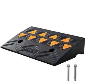 VEVOR Rubber Curb Ramp 4.25" Rise Height Sidewalk Curb Ramp, 11.8" Width 19.7" Length Driveway Ramp for Curb, 15T Heavy Duty Rubber Ramp for Forklifts, Trucks, Buses, Cars, Wheelchairs, Bikes