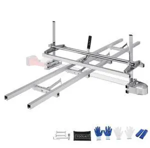 VEVOR Chainsaw Mill and Rail Mill Guide System, Portable Sawmill 14"-36" Guide Bar, 9ft Aluminum Saw Milling Rail Guide with Chainsaw Planking Mill for Woodworkers and Carpenters