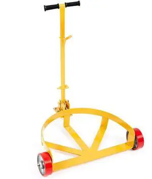 VEVOR 55 Gallon Drum Dolly, 1200 lbs Load Capacity, Barrel Dolly Cart Drum Caddy Round Dolly Steel Low Profile, Heavy Duty Steel Frame with Adjustable Handle 3 Wheels, for Workshop Factory Warehouse