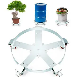 VEVOR 55 Gallon Heavy Duty Drum Dolly, 1250lbs Load Capacity, Barrel Dolly Cart Drum Caddy, Non Tipping Hand Truck Capacity Dollies with Steel Frame 5 Swivel Casters Wheel, for Warehouse Drum Handling