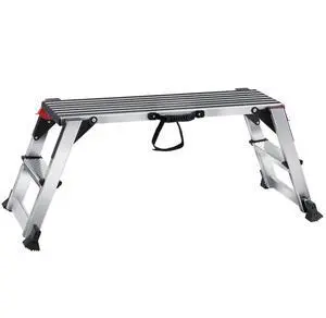 VEVOR Folding Work Platform, 660 lbs Load Capacity, Aluminum Drywall Stool Ladder, Heavy Duty Work Bench w/ Non-Slip Feet, Ideal for Washing Vehicles, Cleaning, Painting, Decorating