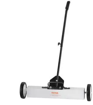 VEVOR 50Lbs Rolling Magnetic Sweeper with Wheels, Push-Type Magnetic Pick Up Sweeper, 24-inch Large Magnet Pickup Lawn Sweeper with Telescoping Handle, Easy Cleanup of Workshop Garage Yard