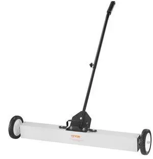 VEVOR 55Lbs Rolling Magnetic Sweeper with Wheels,Push-Type Magnetic Pick Up Sweeper, 24-inch Large Magnet Pickup Lawn Sweeper with Telescoping Handle, Easy Cleanup of Workshop Garage Yard