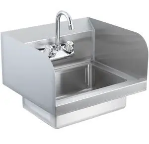 VEVOR Commercial Hand Sink with Faucet and Side Splash, NSF Stainless Steel Sink for Washing, Small Hand Washing Sink, Wall Mount Hand Basin for Restaurant, Kitchen, Bar, Garage and Home, 17x12.8 inch