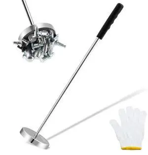 VEVOR Telescoping Magnetic Sweeper Pickup Tool, 3.5inch Handheld Screws Parts Finder with 35LB Pull Capacity, Retractable Handle 8.3 to 33 inches with Strong Magnet, Pick up Nails Screws Metal Parts