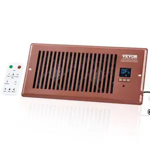 VEVOR Register Booster Fan, Quiet Vent Booster Fan Fits 4 x 10 Register Holes, with Remote Control and Thermostat Control, Adjustable Speed for Heating Cooling Smart Vent, Brown