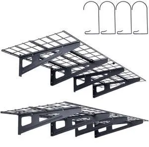 VEVOR Garage Storage Shelving, 2 Pack, 6 x 2 ft Heavy Duty Garage Shelves Wall Mounted, 1000 lbs Load Capacity(Total) Garage Storage Rack Floating Shelves, Suitable for Shop, Shed, Garage Storage