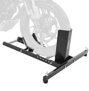 VEVOR Motorcycle Wheel Chock Upright, 1800 lbs Capacity, Heavy-duty Steel Motorcycle Front Wheel Stand with 6 Adjustable Holes, For 15"-22" Off-Road Motorcycles, Standard Motorcycles