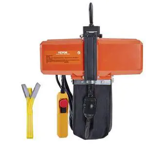 VEVOR 1100 lbs Electric Chain Hoist 15 FT Lifting Height, 120V Electric Hoist, Single Phase Overhead Crane with G100 Chain, 10 ft Wired Remote Control for Garage, Shop, Hotel, Home