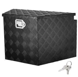 VEVOR Trailer Tongue Box, Aluminum Alloy Diamond Plate Tongue Box Tool Chest, Heavy Duty Trailer Box Storage with Lock and Keys, Utility Trailer Tongue Box for Pickup Truck, RV, Trailer, 39"x16.5"x12"