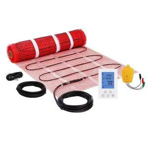 VEVOR Floor Heating Mat, 30 Sq.ft, Electric Radiant In-Floor Heated Warm System with Digital Floor Sensing Thermostat, Includes Installation Monitor, Adhesive Back for Easy Installation on The Floor