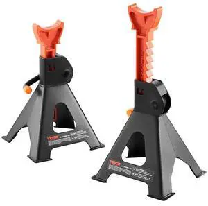 VEVOR Jack Stands, 3 Ton (6,000 lbs) Capacity Car Jack Stands, 10.8-16.3 inch Adjustable Height, for lifting SUV, Pickup Truck, Car and UTV/ATV, Red, 1 Pair