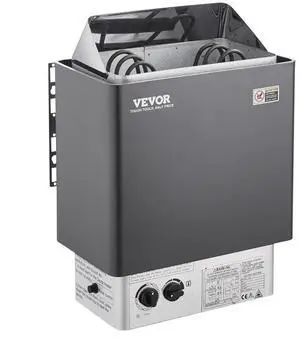 VEVOR Sauna Heater, 3KW 220V Electric Sauna Stove, Steam Bath Sauna Heater with Built-In Controls, 3h Timer and Adjustable Temp for Max. 70-141 Cubic Feet, Home Hotel Spa Shower Use, FCC Certification