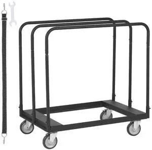 VEVOR Drywall Cart, 1500 LBS Panel Dolly Cart with 36.02" x 24.02" Deck and 5" Swivel Wheels, Heavy-Duty Drywall Sheet Cart, Handling Wall Panel, Sheetrock, Lumber, for Garage, Home, Warehouse