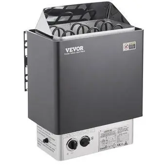 VEVOR Sauna Heater, 4.5KW 220V Electric Sauna Stove, Steam Bath Sauna Heater with Built-In Controls, 3h Timer and Adjustable Temp for Max. 105-210 Cubic Feet, Home Hotel Spa Shower Use, FCC Certifica
