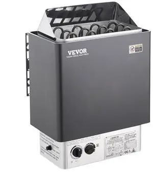 VEVOR Sauna Heater, 6KW 220V Electric Sauna Stove, Steam Bath Sauna Heater with Built-In Controls, 3h Timer and Adjustable Temp for Max. 176-318 Cubic Feet, Home Hotel Spa Shower Use, FCC Certificati