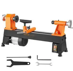 VEVOR Benchtop Wood Lathe, 10 in x 18 in, 0.5 HP 370W Power Wood Turning Lathe Machine, 5 Variable Speeds 780/1320/1920/2640/3840 RPM with Rod Injection Wrenches Faceplate Foot Pads, for Woodworking