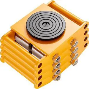 VEVOR 4PCS Machinery Skate Dolly, 26455LBS/12T Industrial Machinery Mover, Heavy Duty Carbon Steel Machinery Moving Skate & 4 Carbon Steel Wheels and 360° Rotation Non-slip Cap for Warehouse, Factory