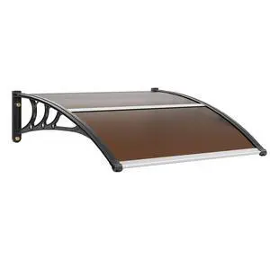 VEVOR Window Door Awning Canopy 40" x 40", UPF 50+ Polycarbonate Entry Door Outdoor Window Awning Exterior, Front Door Overhang Awning for Sun Shutter, UV, Rain, Snow Protection, Hollow Sheet