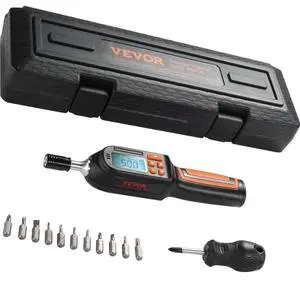 VEVOR Digital Torque Screwdriver, 1/4" Drive Screwdriver Torque Wrench, Electrician Torque Screwdriver with LCD, 2.65-70.67 in-lbs Torque Range, 0.01 N.m Increment Torque Screwdriver with Bits & Case