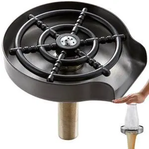 VEVOR Glass Rinser, 10 Powerful Spraying Jets 360° Rotating Cup Rinser for Sink, 304 Stainless Steel Faucet Cup Washer with ABS Cup Holder for Baby Bottle, Glass Cup, Wine Glass (Silver Grey Base)