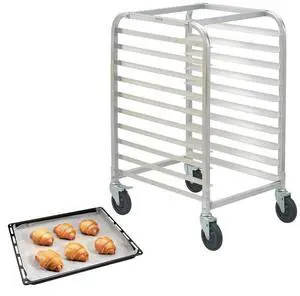 VEVOR Bun Pan Rack, 10-Tier Commercial Bakery Racks with Brake Wheels, Aluminum Racking Trolley Storage for Half & Full Sheet, Speed Rack For Kitchen Home, Bread Baking Equipment, 26"L x 20.3"W x 39"H