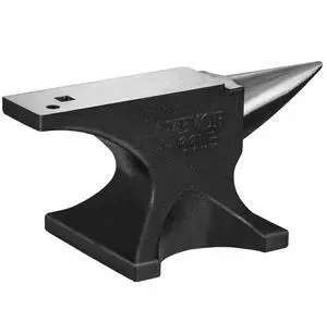 VEVOR Single Horn Anvil, 66Lbs Cast Steel Anvil, High Hardness Rugged Round Horn Anvil Blacksmith, with Round and Square Hole, Large Countertop and Stable Base, Metalsmith Tool for Bending and Shaping
