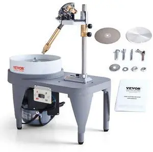 VEVOR  Gem Faceting Machine, 2800RPM Jade Grinding Polishing Machine, 180W 110V Rock Polisher Jewel Angle Polisher, with Faceted Manipulator and 1 Bag of Triangle Abrasive for Jewelry Polisher
