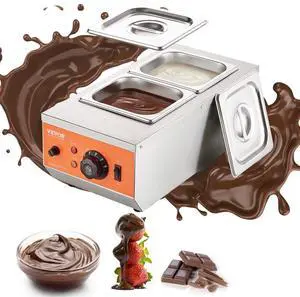 VEVOR Chocolate Tempering Machine, 9 Lbs 2 Tanks Chocolate Melting Pot with TEMP Control 86~185, 800W Stainless Steel Electric Commercial Food Warmer For Chocolate/Milk/Cream Melting and Heating