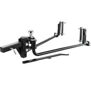 VEVOR Weight Distribution Hitch, 1,000 lbs Weight Distributing Hitches Kit with Sway Control for Trailer, 2-In Solid Steel Shank, 2-5/16 in Alloy Steel Ball, Powder Coated Load Leveling Hitch, Black