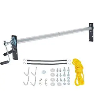 VEVOR Hand Crank Tarp Roller Kit, 64" to 104" Wide, Aluminum Alloy, Manual Cab Level Dump Truck Tarp Roller with 7" Sponge-Wrapped Handle, Perfect for Dump Trucks, Trailers, Trash Haulers (No Tarp)
