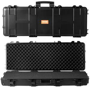 VEVOR Tactical Range Case, Outdoor Tactical Hard Case with 3 Layers Fully-protective Foams, 42 inch lockable Hard Tactical Range Case with Wheels, IP67 Waterproof & Crushproof