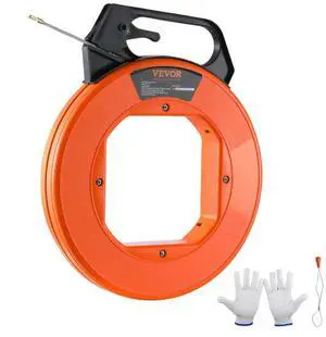 VEVOR Fish Tape, 100 ft, 3/16-inch, Fiberglass Wire Puller with Optimized Housing and Handle, Easy-to-Use Cable Puller Tool, Flexible Wire Fishing Tools for Wall and Electrical Conduit, Non-Conductive