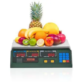 VEVOR Electronic Price Computing Scale, 66 LB Digital Deli Weight Scales, LED Digital Commercial Food Fruit Meat Produce Counting Weight, for Retail Outlet Store, Kitchen, Restaurant Market, Farmer
